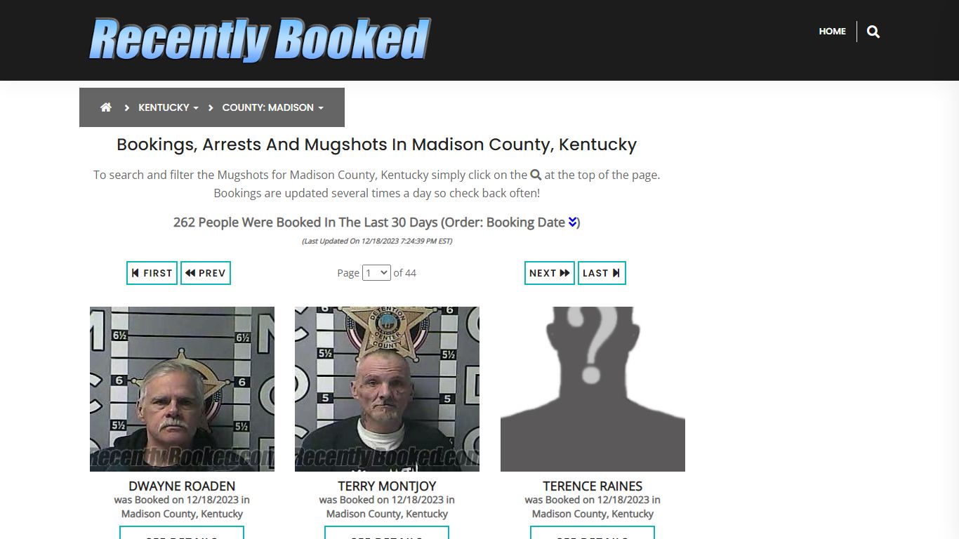 Bookings, Arrests and Mugshots in Madison County, Kentucky